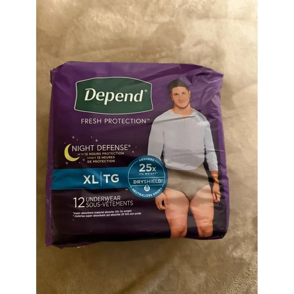 Depend Night Defense Adult Incontinence Underwear for Men 12 Count XL